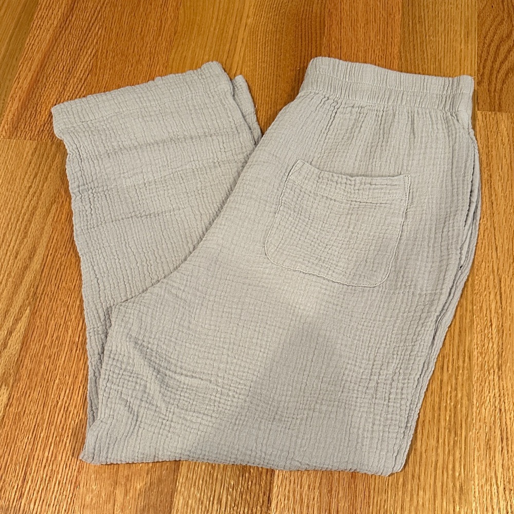 Greige High- Waisted Gauze Pants - XS